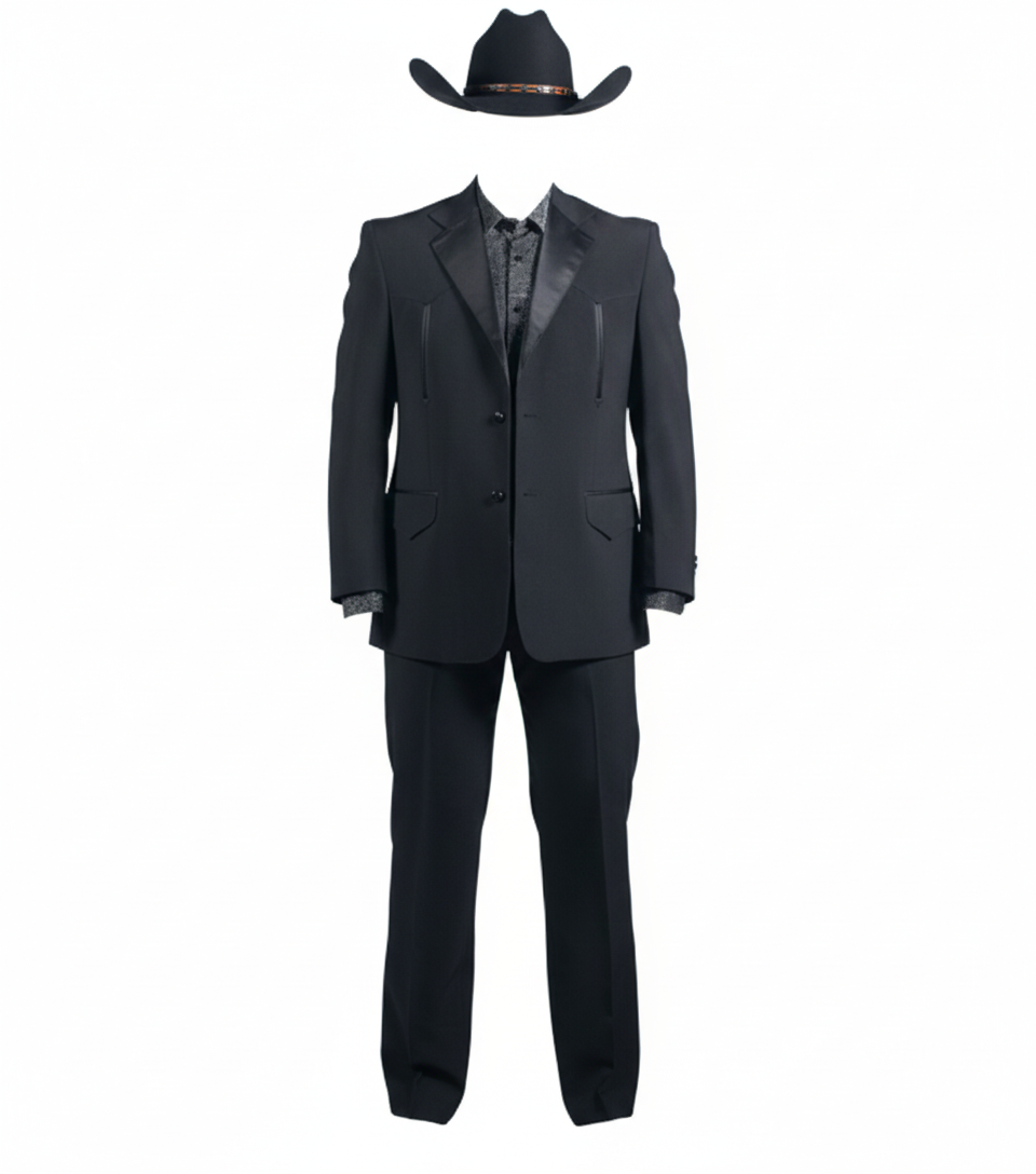 TRAJE DE CABALLERO POLIESTER OLD WEST NEGRO