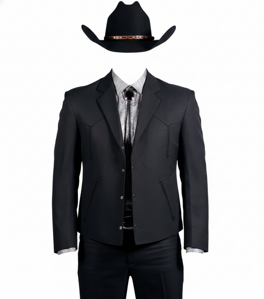 TRAJE VAQUERO CORTO DE CABALLERO POLIESTER OLD WEST NEGRO TOLEDO