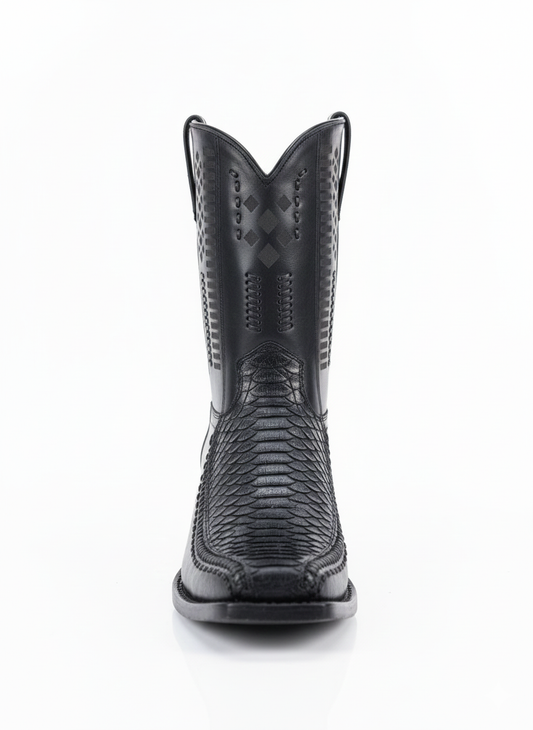 BOTA VAQUERA PUNTA CUADRADA EL GENERAL PITON NEGRA