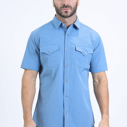 Mens Performance Western Short Sleeve Shirt PLATINI