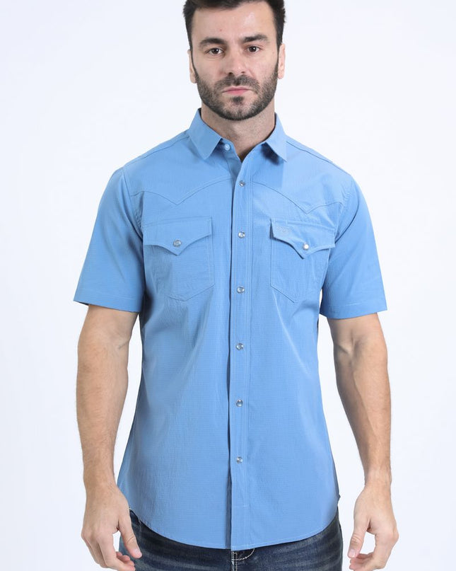 Mens Performance Western Short Sleeve Shirt PLATINI