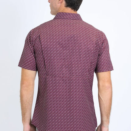 Mens Performance Western Short Sleeve Aztec Print Shirt PLATINI