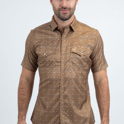 Mens Performance Western Short Sleeve Shirt PLATINI