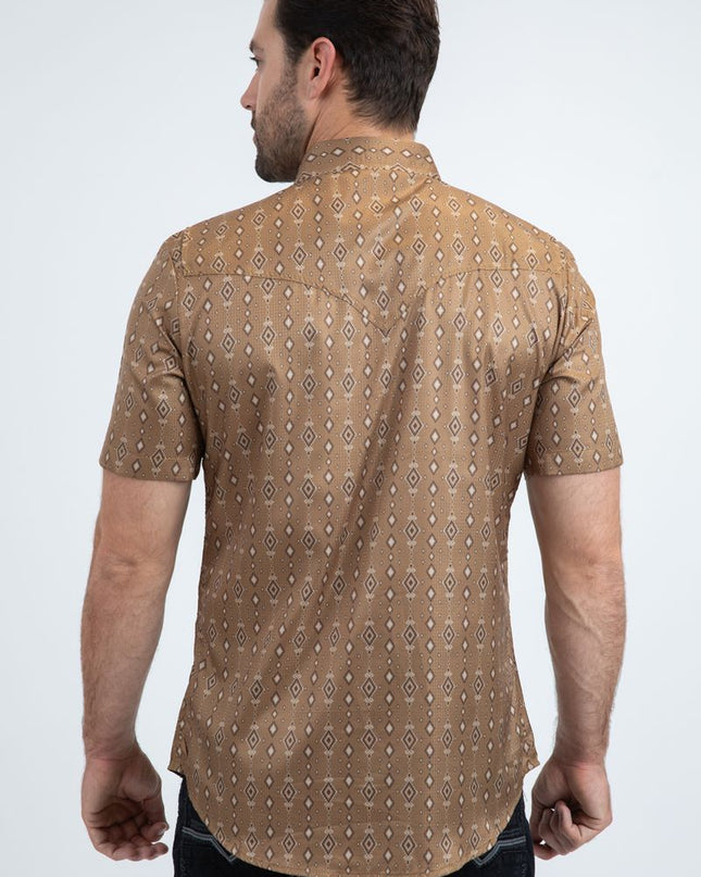 Mens Performance Western Short Sleeve Shirt PLATINI