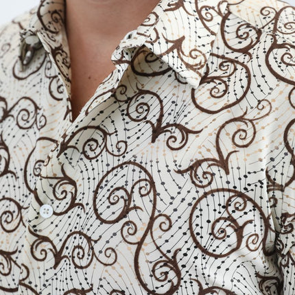 Men's Flocked Modern Fit Spandex Shirt PLATINI