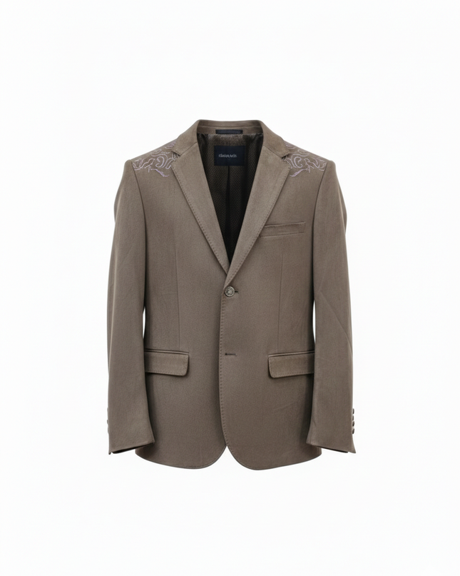 TRAJE DE CABALLERO POLIESTER WILD BC CAFE CON BORDADO WILD BC