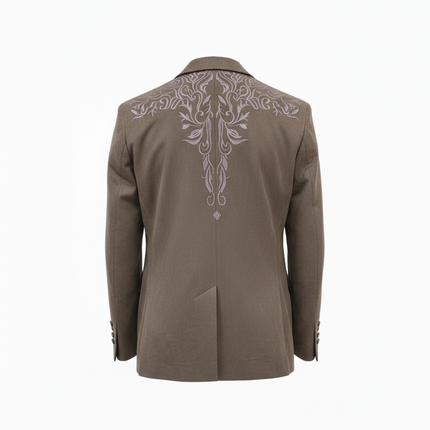 TRAJE DE CABALLERO POLIESTER WILD BC CAFE CON BORDADO WILD BC