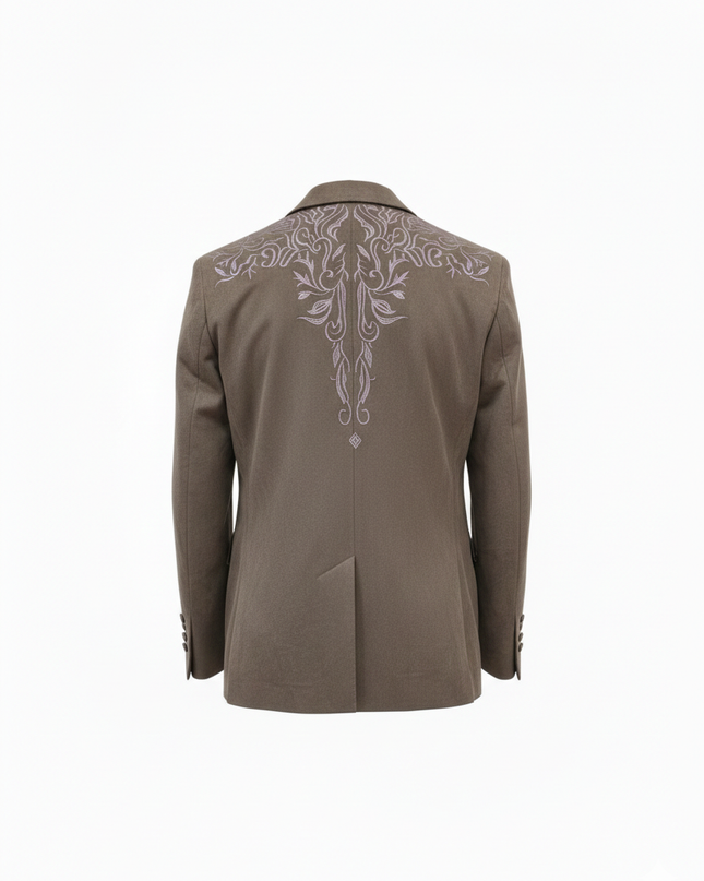 TRAJE DE CABALLERO POLIESTER WILD BC CAFE CON BORDADO WILD BC