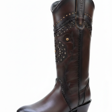 BOTA VAQUERA PUNTA REDONDA MELISSA ORANGE TOMBSTONE Tombstone Boots