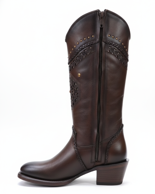 BOTA VAQUERA PUNTA REDONDA MELISSA ORANGE TOMBSTONE Tombstone Boots