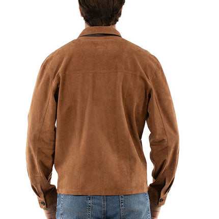 CHAMARRA DE CUERO SCULLY CAFE / CAFE OSCURO REVERSIBLE PARA CABALLERO SCULLY