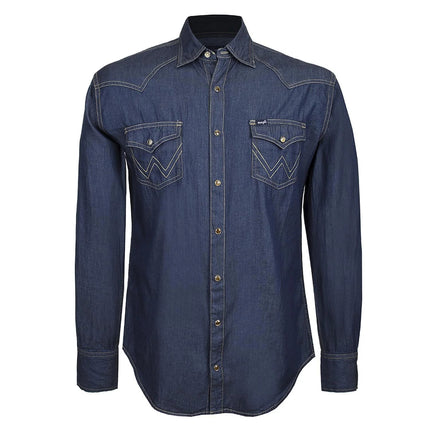 CAMISA VAQUERA WRANGLER HOMBRE MEZCLILLA AZUL WRANGLER