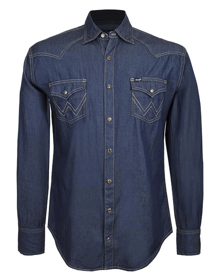 CAMISA VAQUERA WRANGLER HOMBRE MEZCLILLA AZUL WRANGLER