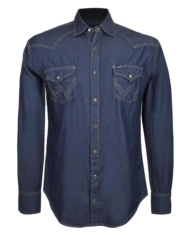 CAMISA VAQUERA WRANGLER HOMBRE MEZCLILLA AZUL WRANGLER