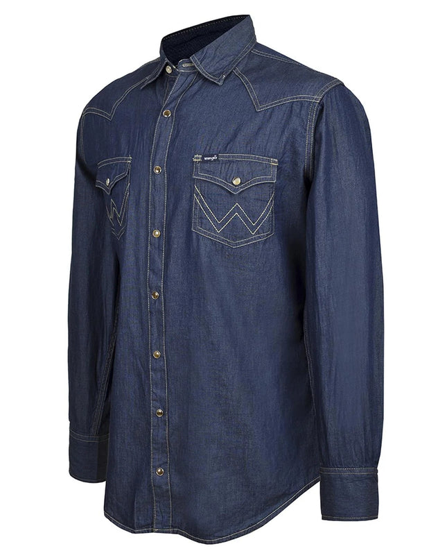CAMISA VAQUERA WRANGLER HOMBRE MEZCLILLA AZUL WRANGLER