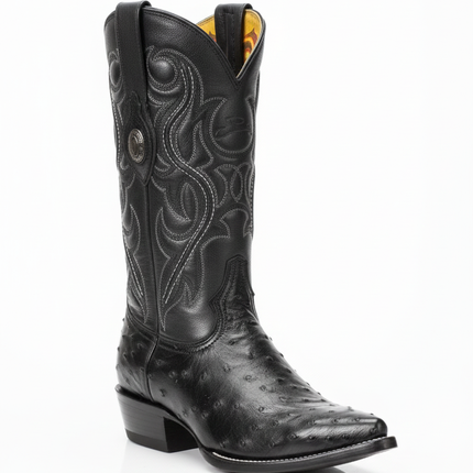 BOTA VAQUERA PUNTAL TOMBSTONE AVESTRUZ NEGRO