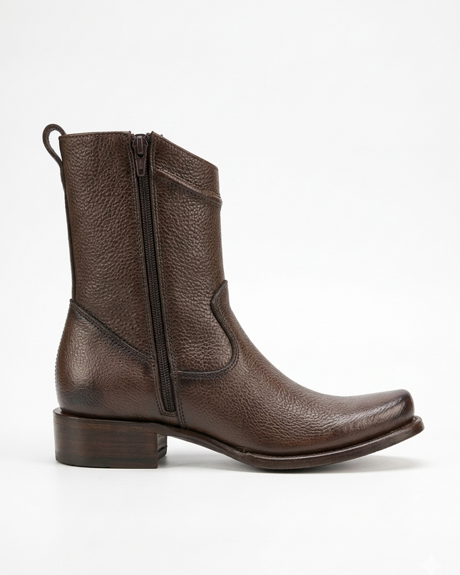 BOTIN CAFE PIEL BORREGO CON DOBLE ZIPPER INDOMABLE'S PARA CABALLERO Indomable's