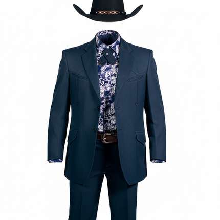 TRAJE DE CABALLERO POLIESTER OLD WEST AZUL MARINO