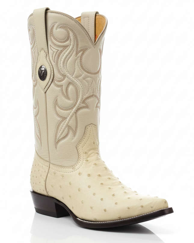 BOTA VAQUERA PUNTAL TOMBSTONE AVESTRUZ HUESO