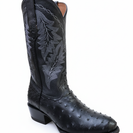 BOTA VAQUERA PUNTA REDONDA TONY LAMA AVEZTRUZ NEGRO
