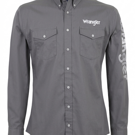 Camisa Vaquera Gris Wrangler Hombre Regular Fit Manga Larga WRANGLER