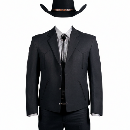 TRAJE VAQUERO CORTO DE CABALLERO POLIESTER OLD WEST NEGRO TOLEDO