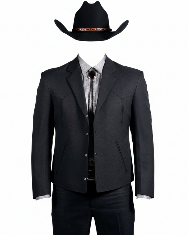 TRAJE VAQUERO CORTO DE CABALLERO POLIESTER OLD WEST NEGRO TOLEDO