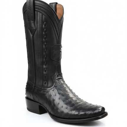 BOTA VAQUERA PUNTA CUADRADA TONY LAMA AVEZTRUZ NEGRO