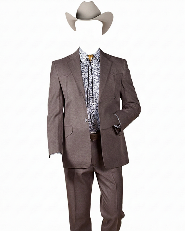 TRAJE DE CABALLERO POLIESTER OLD WEST GRIS TOLEDO
