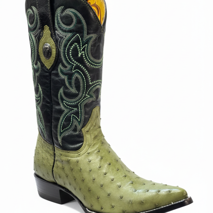BOTA VAQUERA PUNTAL TOMBSTONE AVESTRUZ VERDE PISTACHE