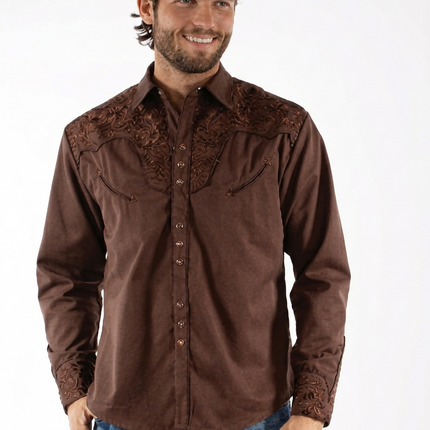 CAMISA BORDADA CAFE SCULLY CABALLERO SCULLY