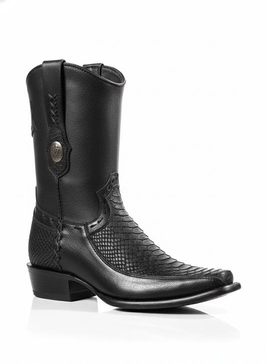 BOTA VAQUERA PUNTA CUADRADA TOMBSTONE PITON NEGRA