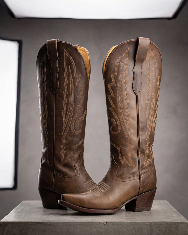 BOTA ALTA VAQUERA CAFE PARA DAMA Zapateria Rosy