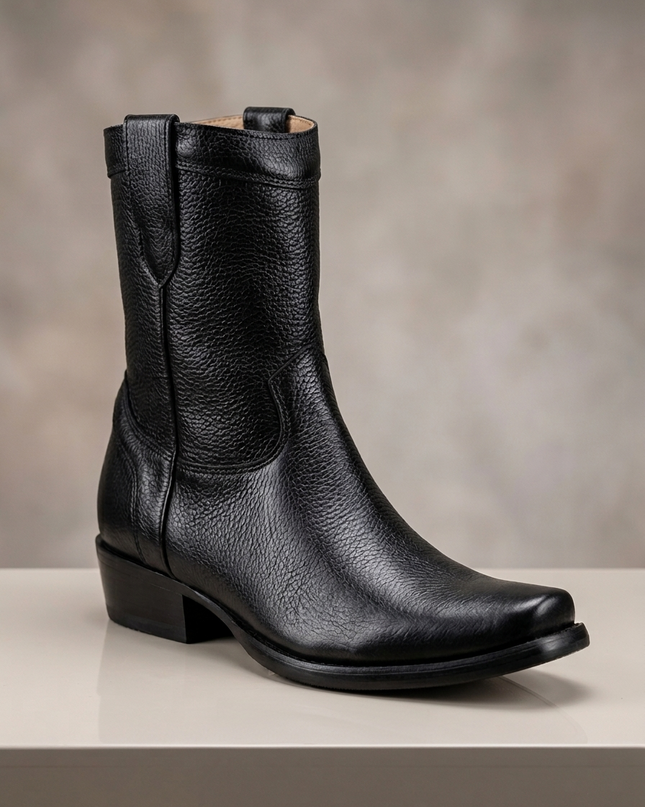 BOTIN NEGRO PIEL TIPO VENADO INMODA PARA CABALLERO INMODA