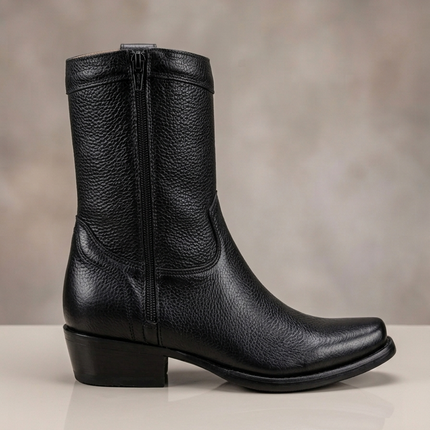 BOTIN NEGRO PIEL TIPO VENADO INMODA PARA CABALLERO INMODA