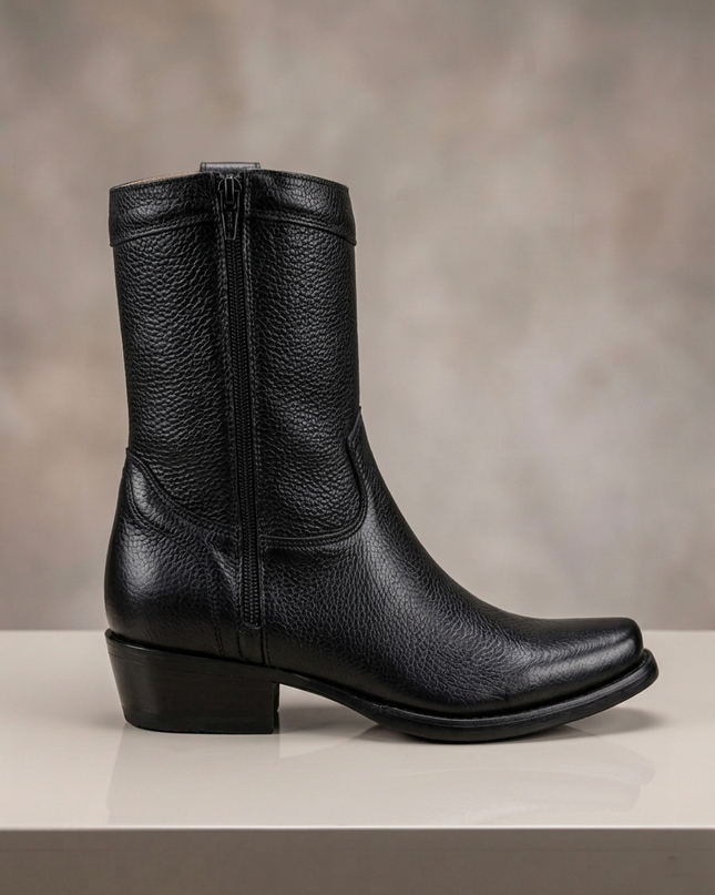 BOTIN NEGRO PIEL TIPO VENADO INMODA PARA CABALLERO INMODA