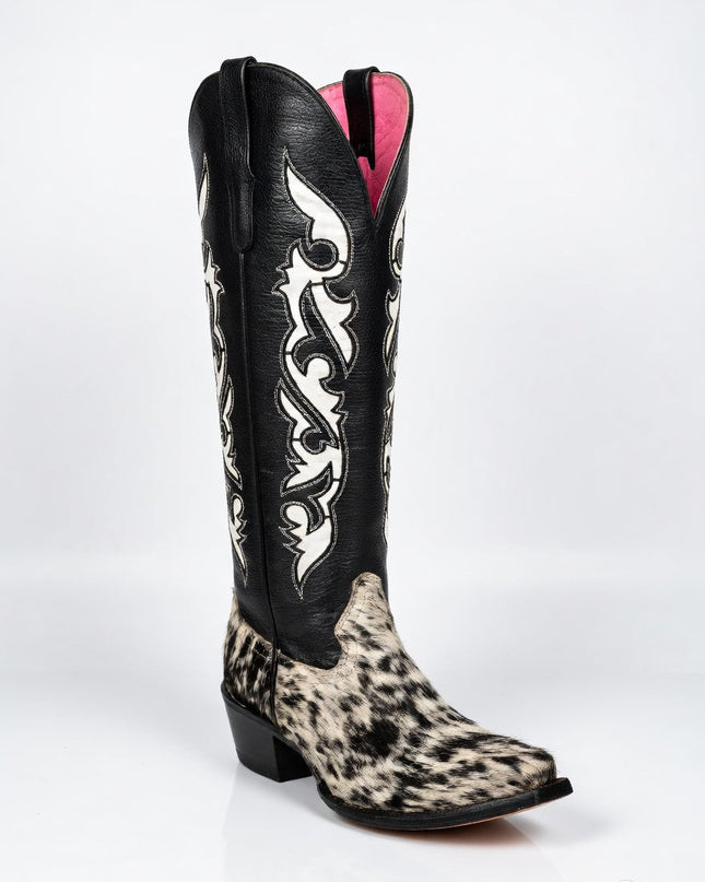 BOTA VAQUERA ALTA PELO DE VACA VIRUS WESTERN BOOTS PARA DAMA VIRUS WESTERN BOOTS