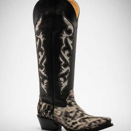 BOTA VAQUERA ALTA PELO DE VACA VIRUS WESTERN BOOTS PARA DAMA VIRUS WESTERN BOOTS