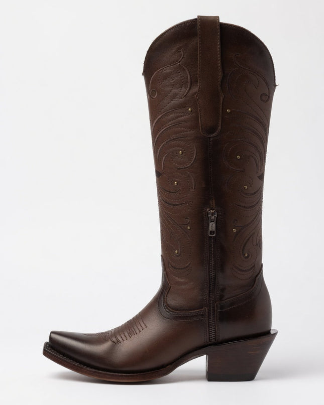 BOTA ALA CAFE VAQUERA VIRUS WESTERN BOOTS PARA DAMA VIRUS WESTERN BOOTS