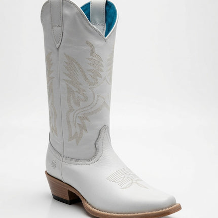 BOTA VAQUERA PUNTAL CABALLO DORADO BLANCA caballo dorado