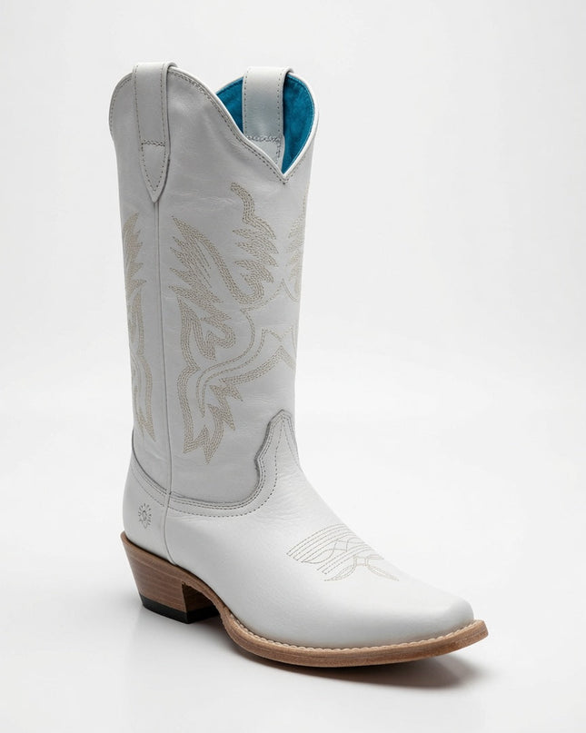 BOTA VAQUERA PUNTAL CABALLO DORADO BLANCA caballo dorado