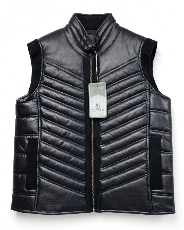 CHALECO DE CUERO NEGRO OLD WEST PARA CABALLERO West Point