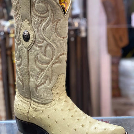 BOTA VAQUERA PUNTAL TOMBSTONE AVESTRUZ HUESO Tombstone Boots
