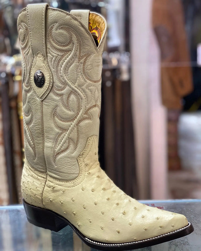 BOTA VAQUERA PUNTAL TOMBSTONE AVESTRUZ HUESO Tombstone Boots