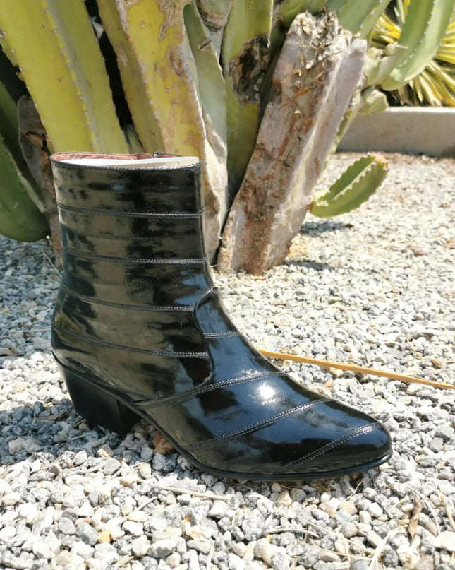 BOTIN MARQUEZ DE LEON PIEL DE ANGUILA NEGRO Marquez De Leon