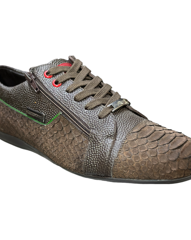 TENIS CASUAL PYTHON NOBUCK CAFE MARQUEZ DE LEON PARA CABALLERO Marquez De Leon