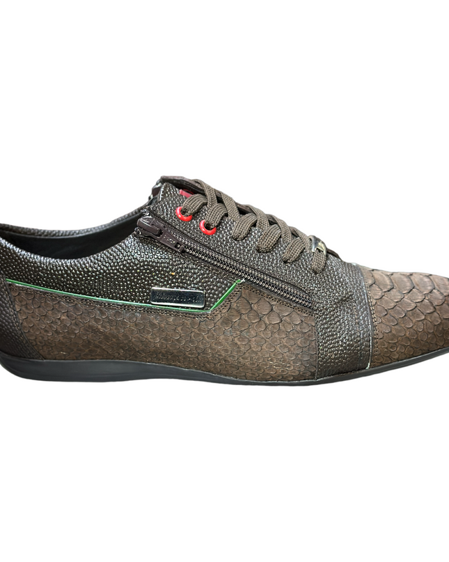 TENIS CASUAL PYTHON NOBUCK CAFE MARQUEZ DE LEON PARA CABALLERO Marquez De Leon