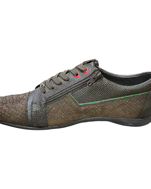 TENIS CASUAL PYTHON NOBUCK CAFE MARQUEZ DE LEON PARA CABALLERO Marquez De Leon