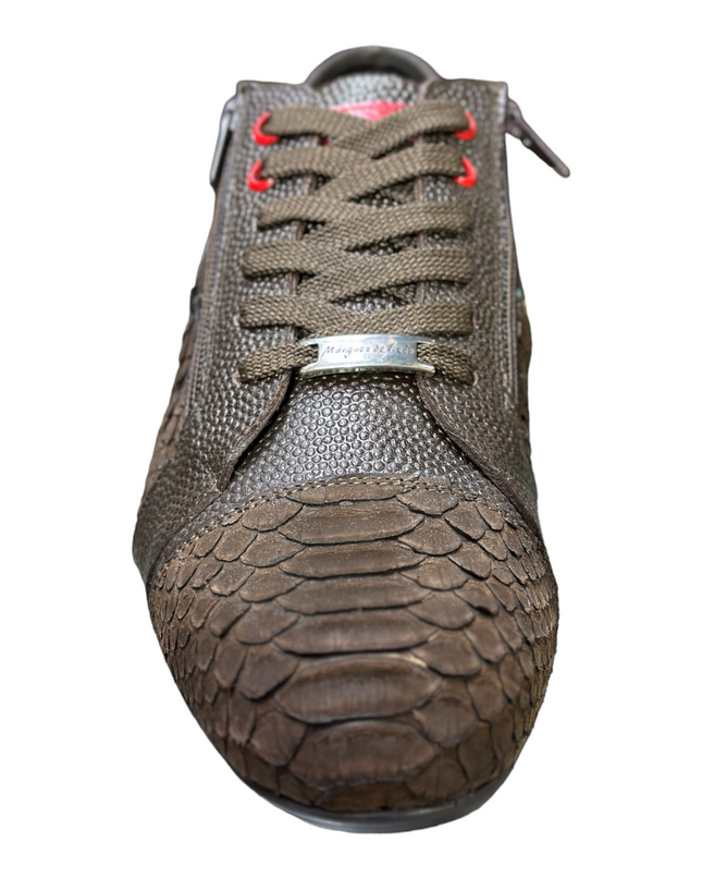 TENIS CASUAL PYTHON NOBUCK CAFE MARQUEZ DE LEON PARA CABALLERO Marquez De Leon