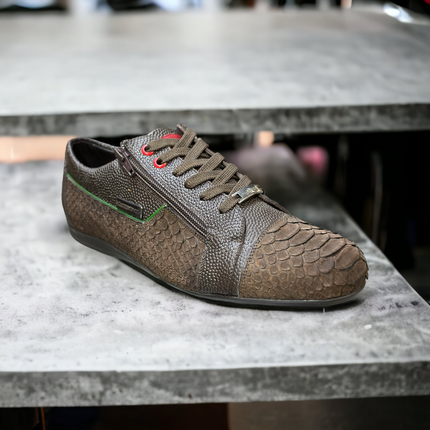TENIS CASUAL PYTHON NOBUCK CAFE MARQUEZ DE LEON PARA CABALLERO Marquez De Leon